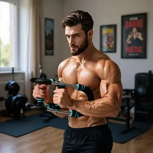 HOTWAVE Arm Trainer, Adjustable Chest Workout Equipment, Arm Trainer for Men, Chest Trainer for Men, Shoulder Muscle Training, Portable Spring Resistance Home Fitness