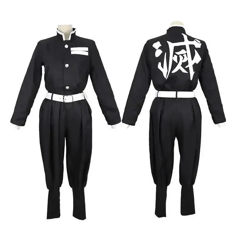Kids Demon Slayer Corps Kimetsu No Yaiba Cosplay Costume - Kamado Tanjirou Uniform with Anime Cloak Agatsuma Zenitsu Dress-Up Ou