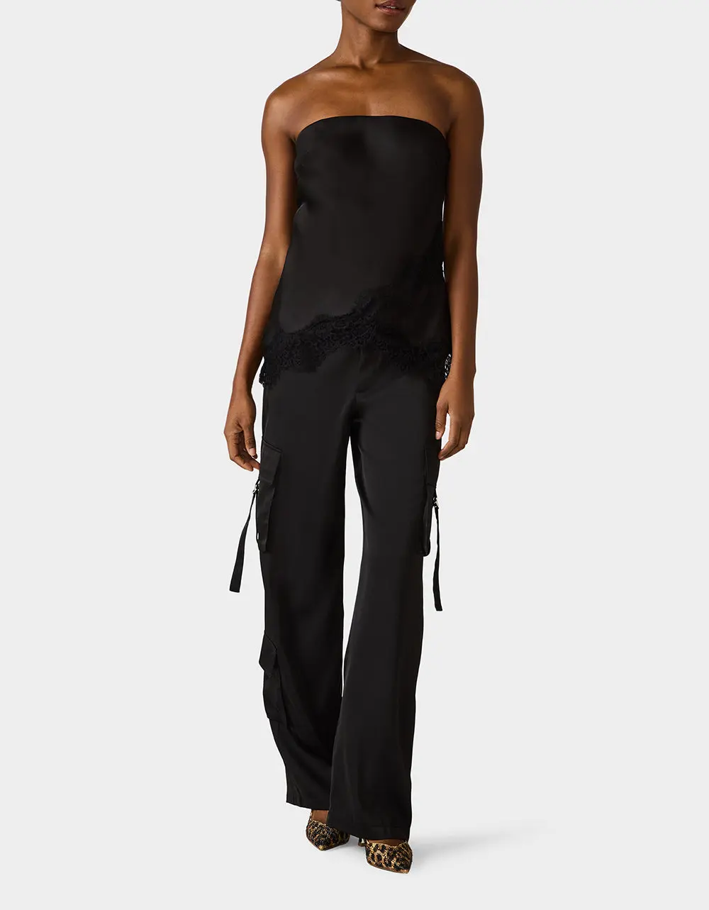 SILK UTILITY PANTS BLACK
