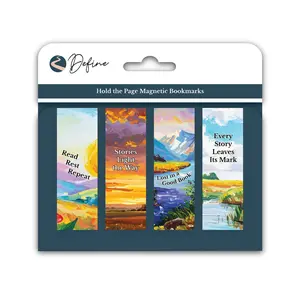 Magnetic Bookmarks (4-Pack) - Landscape/Floral Theme