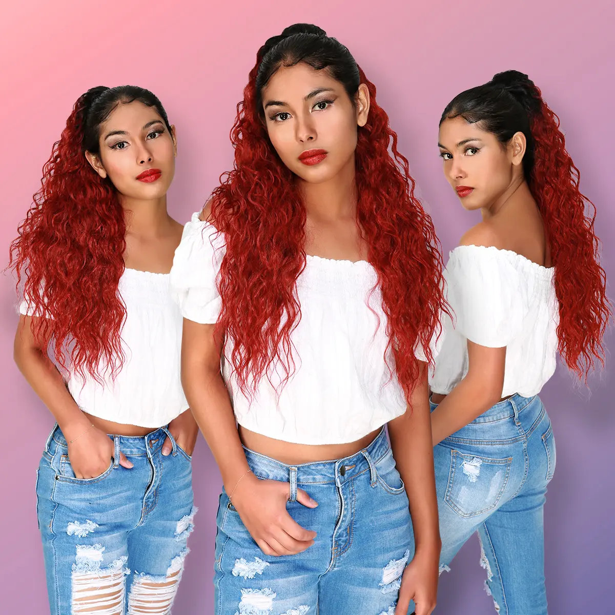 Instant Glitz Ponytail Extension, 28-Inch Long Synthetic Wavy Curly Hairpiece with Crimp Texture and Drawstring Attachment, Unisex