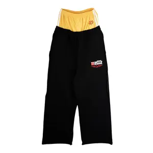 MURD333R FM x Greedy Unit Double Layer Sweatpants Black Multi