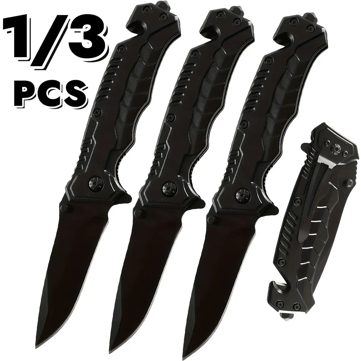1/3pcs Ultimate Tactical EDC Pocket Knife Foldable, Multi Tool Knife with Clip, High-Quality Folding Knife - Sturdy Blade, Textured Grip, Glass Breaking Tool, Awesome Gadgets for Home, Versatile Survival Tool, Ideal Gift for Men