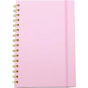Spiral Notebook with Bandage and Inner Pockets, A5 PU Hardcover 8mm Ruled 70 Sheets/140 Pages Journals for Study and Office ()