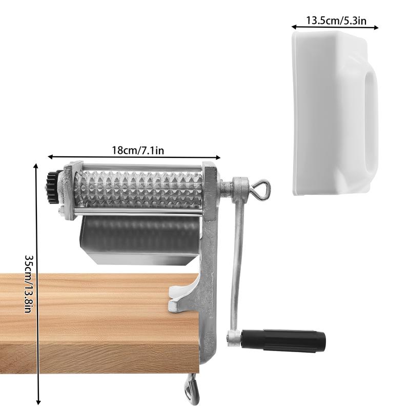 Commercial Manual Meat Tenderizer Machine, Meat Tenderizer Tool, Quick and Easy Pork Beef Chicken Steak Flatten Tool, Stainless Steel Construction Clamp-on Rolling Meat Tenderizer Kitchen Tool Kitchenware Utensils