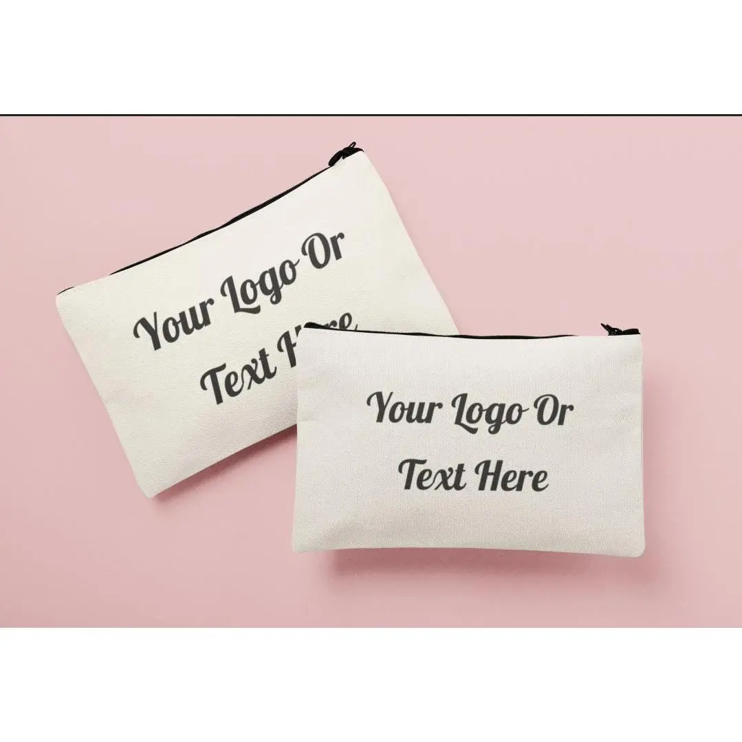 Custom Logo Pencil Case, Canvas, Logo Pencil Pouch,  Toiletry Bag, Gift for Colleague or employee