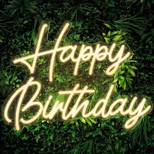 Happy Birthday Neon Signs, LED Sign Wall Decor, Neon Lights powered by USB, Led Night Light, Led Ambient Lighting, Gamer Gifts for Teen Boys Bedroom, Gamer Room, Man Cave, Party Supplies