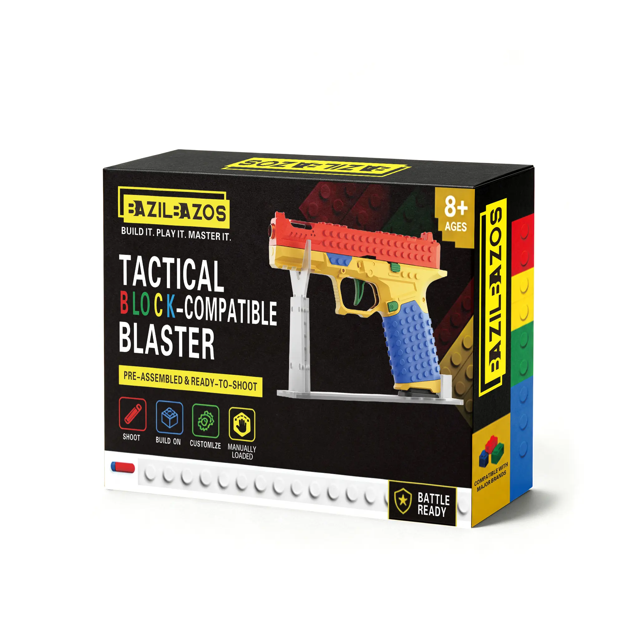 Buildrix SIG17 Assembled Construction Blaster - Unisex Automatic Soft Bullet Toy Gun with Calming Tactile Clicks, Collectible Detail, Adults' Desk Fidget Relief, Sports Outdoor Game Gear (Jumpstart Sale)
