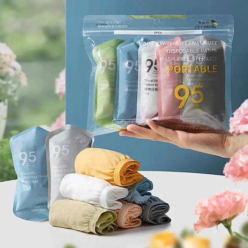 Disposable underwear Women's pure cotton sports outdoor travel shorts Portable sports underwear Wash free underwear Running fitness underwear