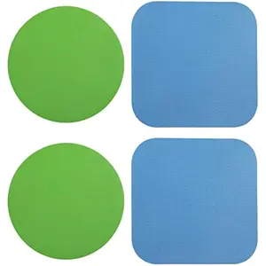 LUTER 4pcs Jar Opener, Rubber, Multi-function Silicone Bottle Opener for Seniors with Weak Hands Lid Cap Gripper Pads Kitchen Coasters Gadgets(Light Blue, Green)