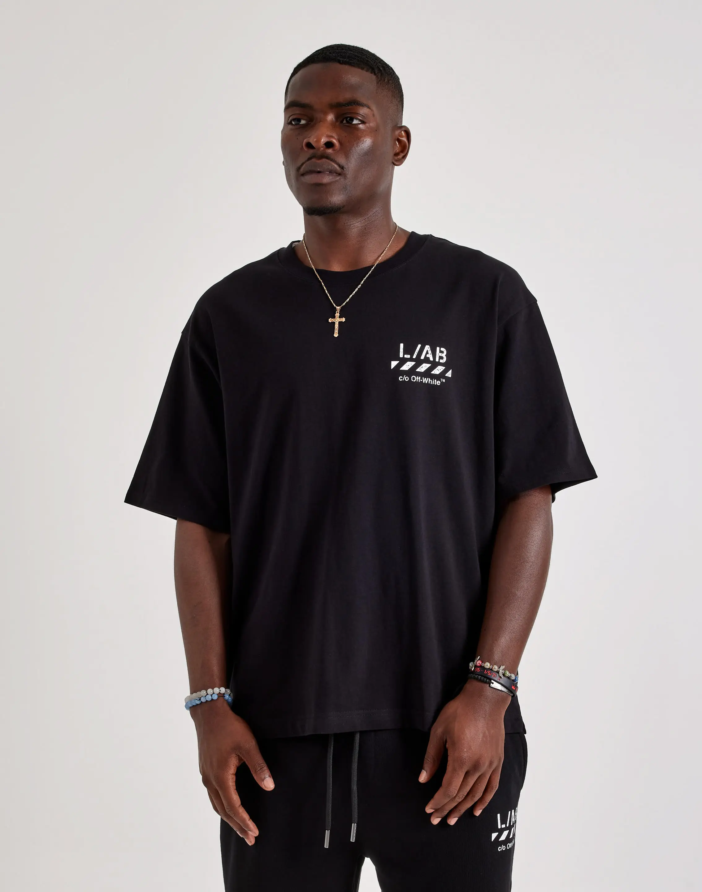 Mens Off-White L/AB Diagonal Tee