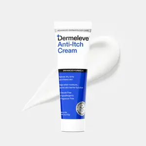 Dermeleve Anti-Itch Cream 2oz. - Moisturizing Itch Relief Cream with Shea Butter, Hyaluronic Acid & Vitamins for Smooth Skin