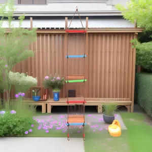 Outdoor Climbing Ladder, Durable PE Material Indoor & Outdoor Use Climbing Ladder, Fun Design Climbing Ladder for Treehouse & Park