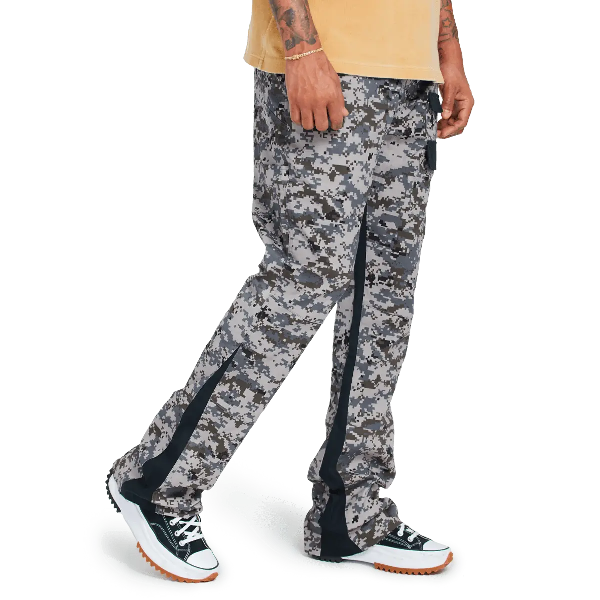 Washed Camo Flare Twill Pants Digi