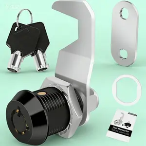 5/8 Inch Tubular Cam Lock with Keys, Keyed Alike Cabinet Lock, Zinc Alloy Tool Box Lock, Hook Cam Design, Secure Toolbox Lock with Manual, Reusable and Durable
