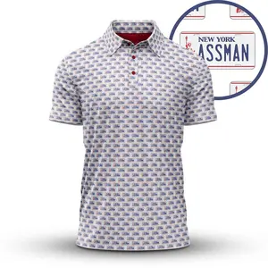 New York Assman US Car Plate Pattern Men's Bogey Golf Ball Polo Shirt Masters Golf Tennis Polo Tops Light Beer Masters Tournament Shirt 2026 GPA Championship Performance Outdoors Sport Shirt, Ideal Gift for Hunting Season Dad Golfers