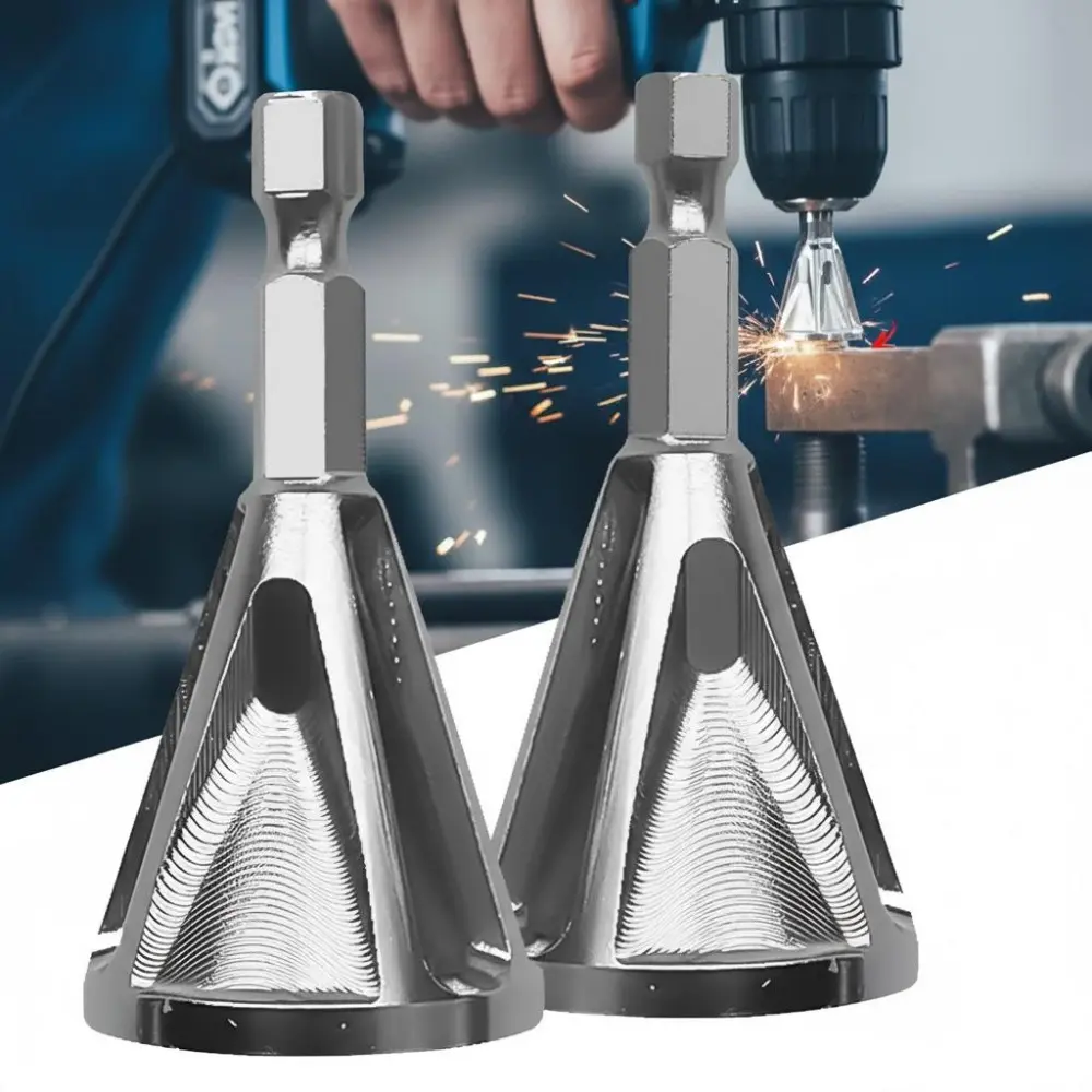 High-Speed HSS Deburring Tool Kit: Multi-Blade Chamfer Trimmer, Anti-Slip & Anti-Jam Drill Bit Repair Gear, Precision External Chamfering Tool for Automotive Repair & Industrial Metalworking, Durable, Anti-Scratch Metal Finishing Kit