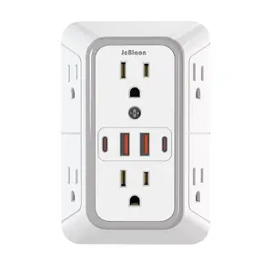 Power Strip with 6 Outlets & 4 USB | Fast Charging, Type-C, US Plug  No Brand Rotating Multi-USB Multi-Outlet