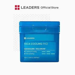 [LEADERS Official] TECA Cooling Pad – Instant Cooling & Soothing Pads to Hydrate, Calm Irritation, Reduce Redness & Support Skin Barrier – Gentle, Biodegradable, Vegan-Friendly Korean Skincare Pads for Sensitive & Dry Skin, 80 Pads / 130 ml