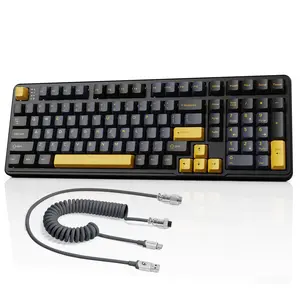 ATTACK SHARK Wireless Mechanical Keyboard, Gasket Hot Swappable Custom Keyboard, Bluetooth-compatible 5.0/2.4G/Wired Keyboard with RGB Backlit & Coiled Cable