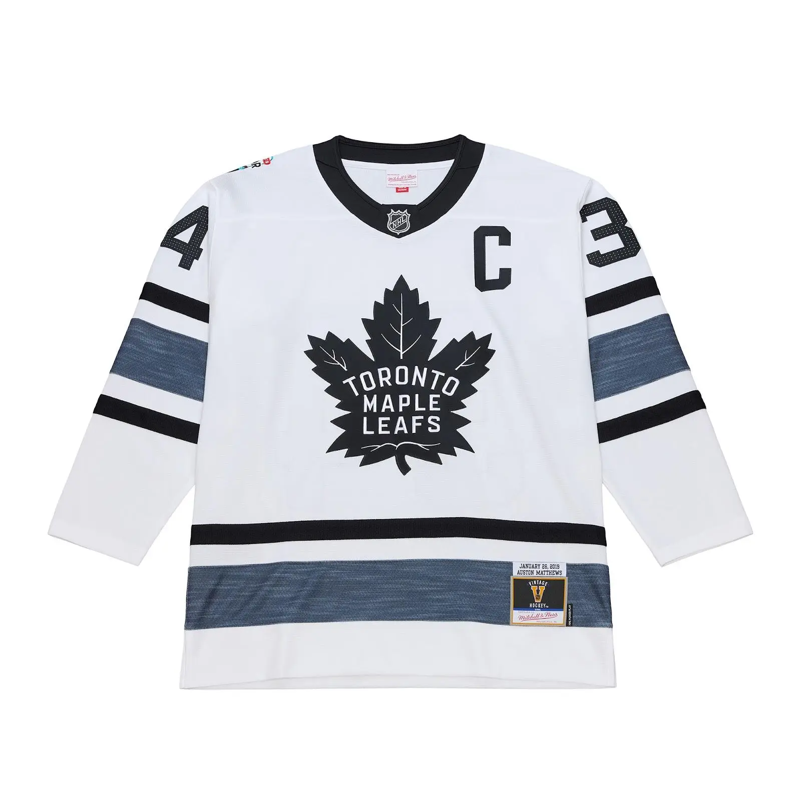Auston Matthews 2019 NHL All-Star Game White Power Play Jersey Throwback Hockey Fan Gear Mitchell & Ness