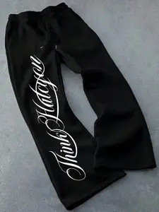 Men's Casual Long Pants, Trouser, Regular Fit, Cartoon Print, Loose-Fitting, Pocket Design, All Seasons Wear, Fashionable Men's Bottoms