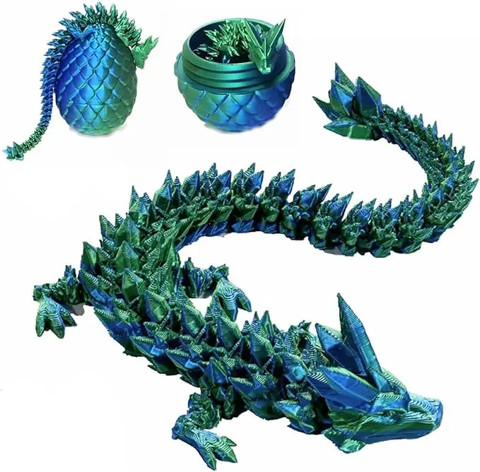 Gradient Shimmer Dragon Egg 3D Printed Magic Dragon Statue Openable Egg for Creative Desktop Decor Easter Gift Home Office Decor Unique Sculpture
