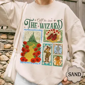 Wizard Of Oz Sweatshirt, Retro Emerald City, Yellow Brick Road