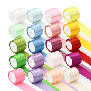 4cm/1.57inch 20 rolls /100 yards Polyester Ribbon ,Fabric Satin Ribbon , Gift Wrap Ribbons for Gift Wrapping, Crafts, Party Decoration, Gift Box Packaging