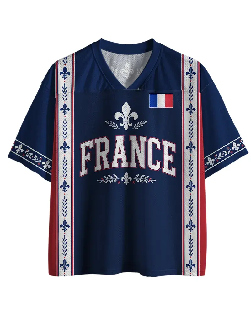 Custom France 2026.W.C. Football Jersey – Vintage Mesh Style, Breathable Quick-Dry, Pro-Fit, Personalized Name & Number – Official Match Day Fan Wear