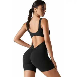 Women Activewear Shorts Gym Yoga Pilates Premium Scrunch Fashion Romper
