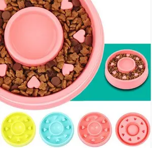 Anti Choke Plastic Dog Bowl Healthy Feeder for Easy Eating - Durable High-Quality Plastic with Gentle Anti-Choke Interior for Slow Safe Eating and Better Digestion