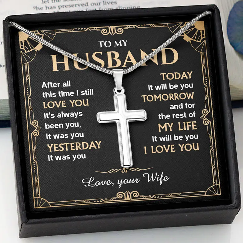 It Was You Today It Will Be You Tomorrow Necklace Gift For Him, Boyfriend Gift Ideas, Promise Chains For Men, Necklace For Him Gifts Husband, Meaningful Gifts For Boyfriend With Message Card