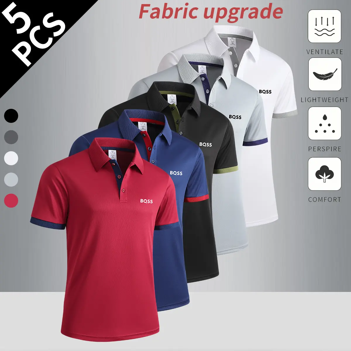 Red + Blue + Black + Gray + White