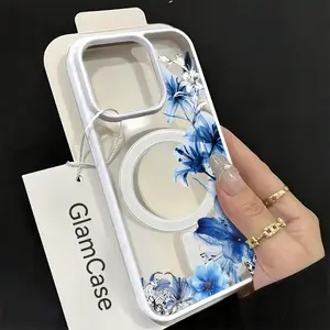 Floral Cross Phone Case， Elegant Gothic Style for iPhone 17 16 15 14 13 12 11 Plus Pro Max. A7