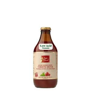 Papa Vince Pasta Tomato Sauce: Low Acid Garlic-Free Formula, Low Sodium, No Onion No Added Sugars. Non-GMO Gluten Free. Organic Cherry Tomatoes made in Sicily Italy. Small Batch. Exceptional Taste