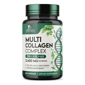 Collagen Peptides for Women & Men - Type I, II, III, V, X Multi Collagen, Hydrolyzed Collagen Supplement Supports Hair, Nail, Skin, Bone and Joint Health with Vital Nutrients & Proteins - 60 Capsules