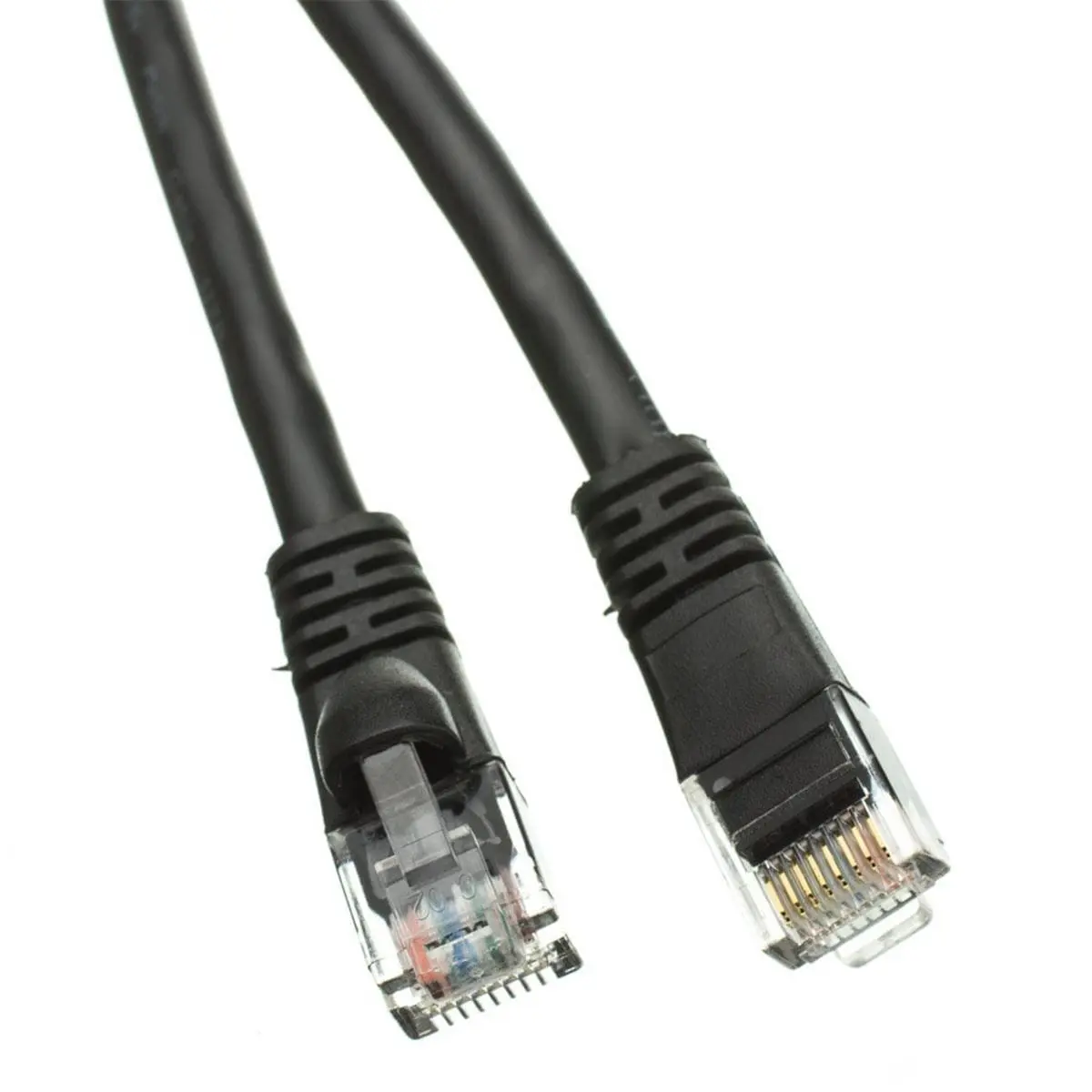 212 MAIN 5 ft Black Pure Copper Unshielded Pair Cat5e Ethernet Patch Cable - Snagless Boot, Molded Design, Wholesale Networking Cable