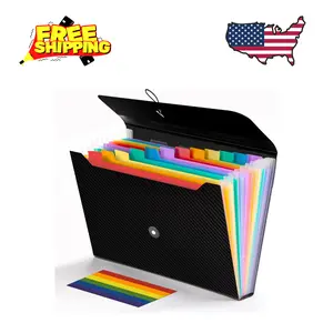 13 Pockets Accordion File Holder Organizer, Expanding File Folder,  A4 Letter Size