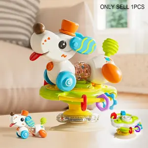 Baby Table Suction Cup Rotating Toy, Battery-Free Rolling Puppy, Educational Sensory Early Learning Toy for Babies, Fun and Interactive Playtime