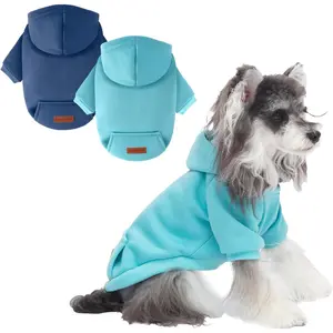 2 Pack Dog Hoodie Warm Hood Dog Sweater Cold Weather Small Dogs Sweatshirt Comfort Pet Clothes for Small Medium Dogs with Pockets Cats Chihuahua Clothes for Male Female Girl Boy Sporty Daily Wear