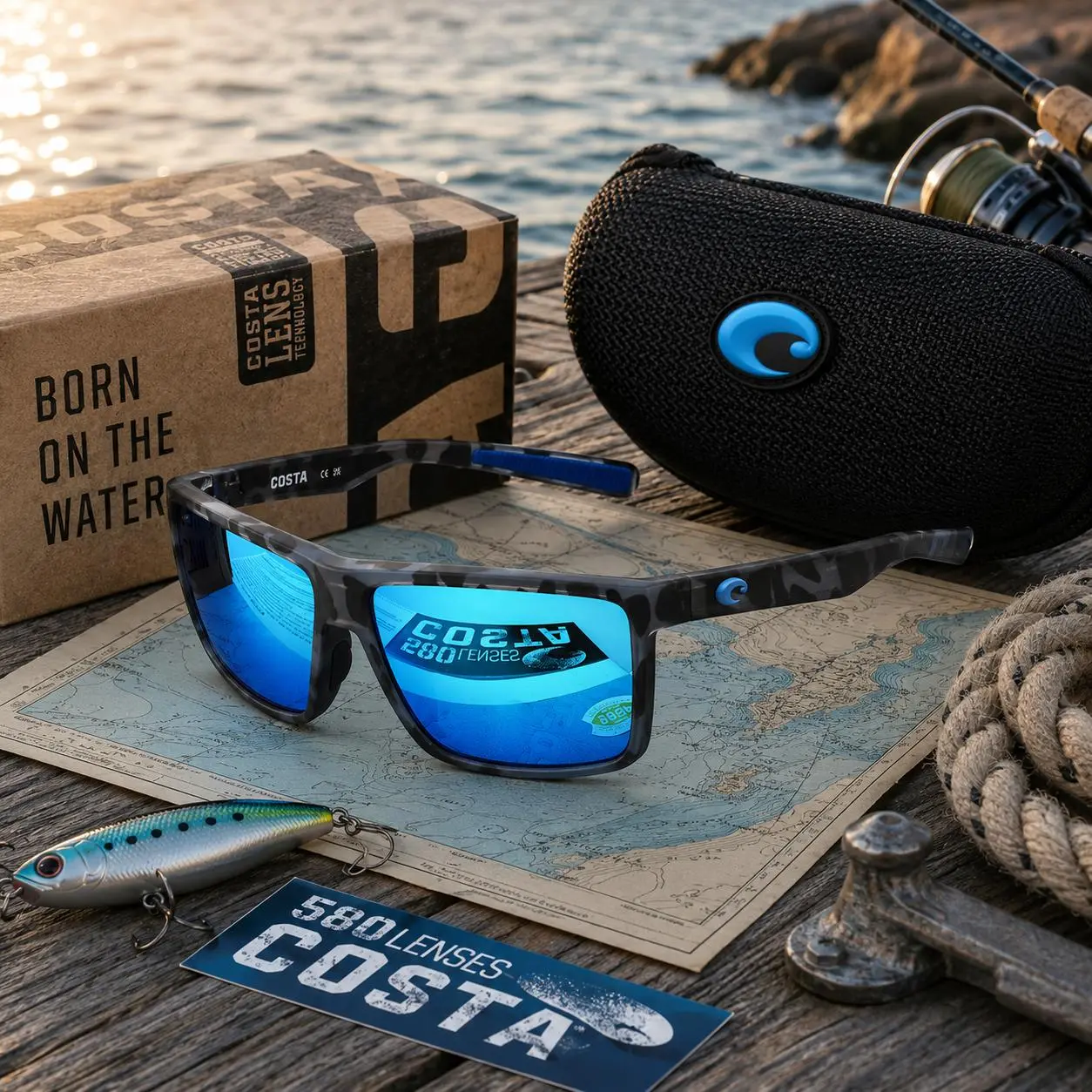 Full Box Costa Del Mar Rinconcito Polarized Sunglasses UV Protection Sport Fishing Driving Outdoor Shades Men Women