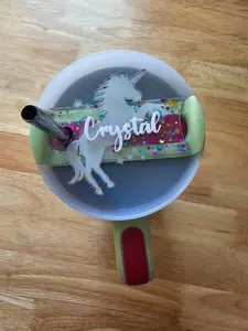 40oz or 60oz Stanley Personalized Unicorn Topper, Name Plate Topper, Unicorn Topper, Personalize Accessory