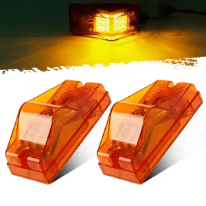 Partsam 2Pcs 6 Inch Amber 18LED Side Marker Clearance Lights with Reflector, Turn Signal Light, Runing Lights for Trailer Trucks RV Camper Motorhome, Waterproof, Surface Mount, 12V