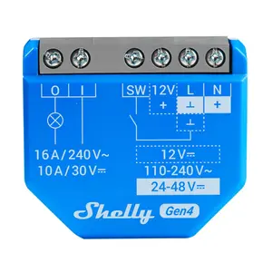 Shelly 1 Gen4 Smart Relay Switch - 1-Channel, 16A Capacity, Dry Contacts, Wi-Fi, Zigbee, Matter, Bluetooth, Open Box - Wi-Fi Smart Home Device for Garage Door & Sensor Switch Applications