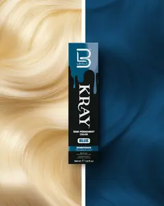 L3VEL3 KRAY Blue Semi Permanent Color with Aloe Vera Organic Argan Oil & Sunflower Seed Oil Nourishing  Formula