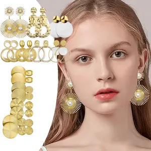 11 Pairs of Large Disc-shaped Hanging Earrings Pendant Earrings Circular Hammer Pattern Statement Earrings Women's Set