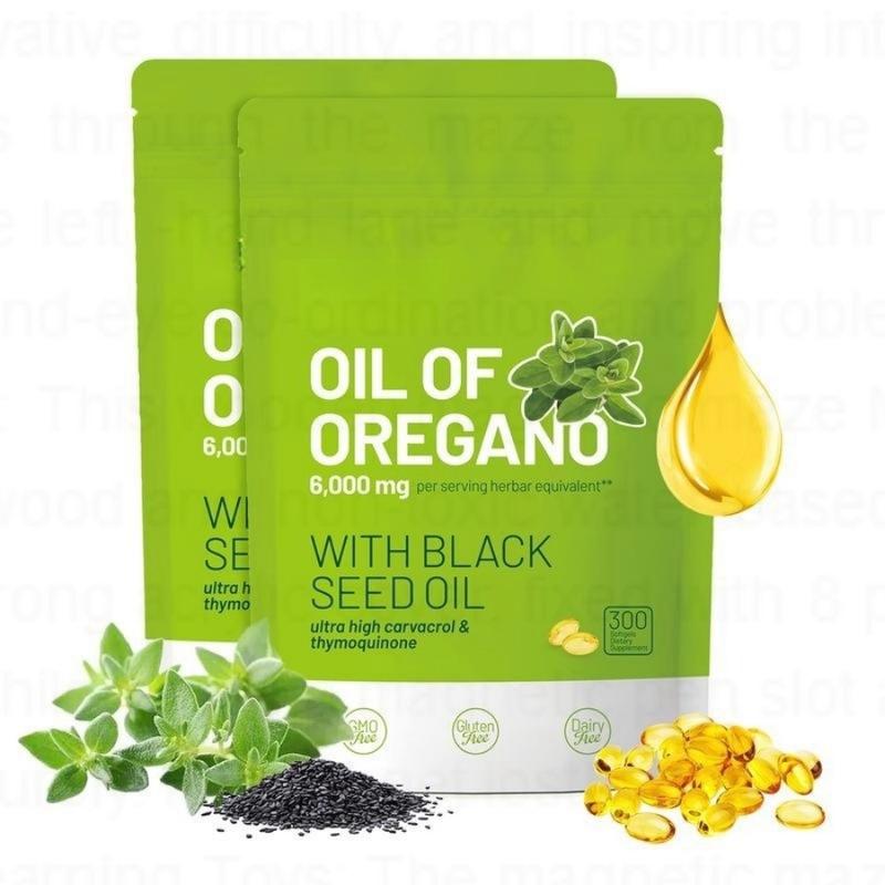 Oil of Oregano with Black Seed Oil 300 Capsules | Natural Antioxidants | Nutritional Support | Highly Effective Botanicals Dietary Healthcare Supplement