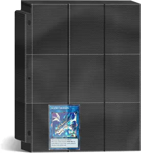 450 Pockets Trading Baseball Card Sleeves Binder, 25 Pages Double-Sided Protector Sports Card Binder Fit for MTG YU-GI-OH Cards, Football Cards, Game Cards, Standard Sized Cards for 3-Ring Binder POKONBOY