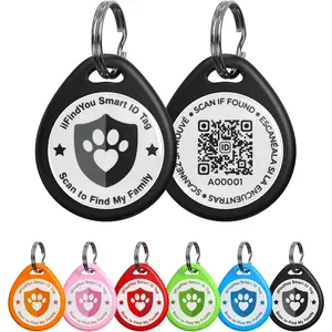 Dog Tags Personalized, QR Code Pet ID Tags for Dog Collar, Online Profile, Scan Location Alerts, Black ILFINDYOU